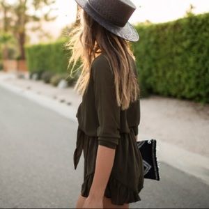 LIONESS Revolve Clarity Romper Frilly V Neck XS